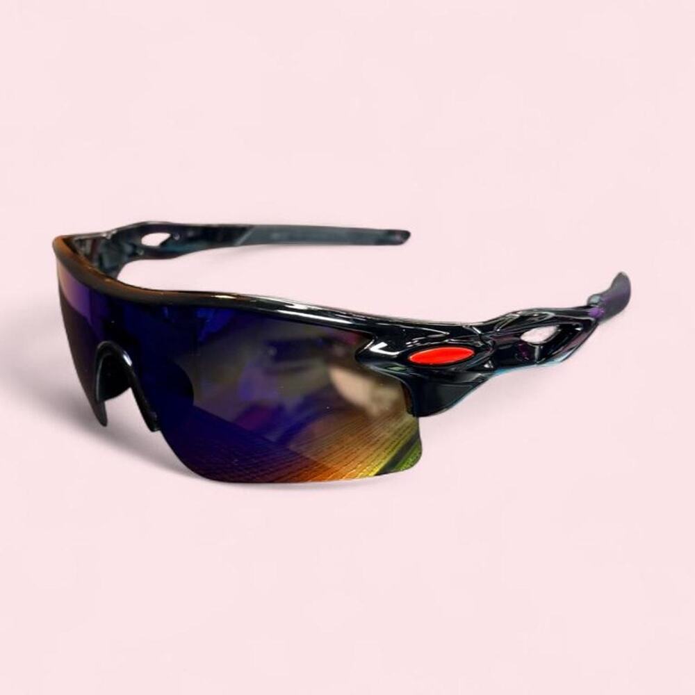 Black wraparound shield sunglasses Y2k cybercore sporty futuristic boat fishing
